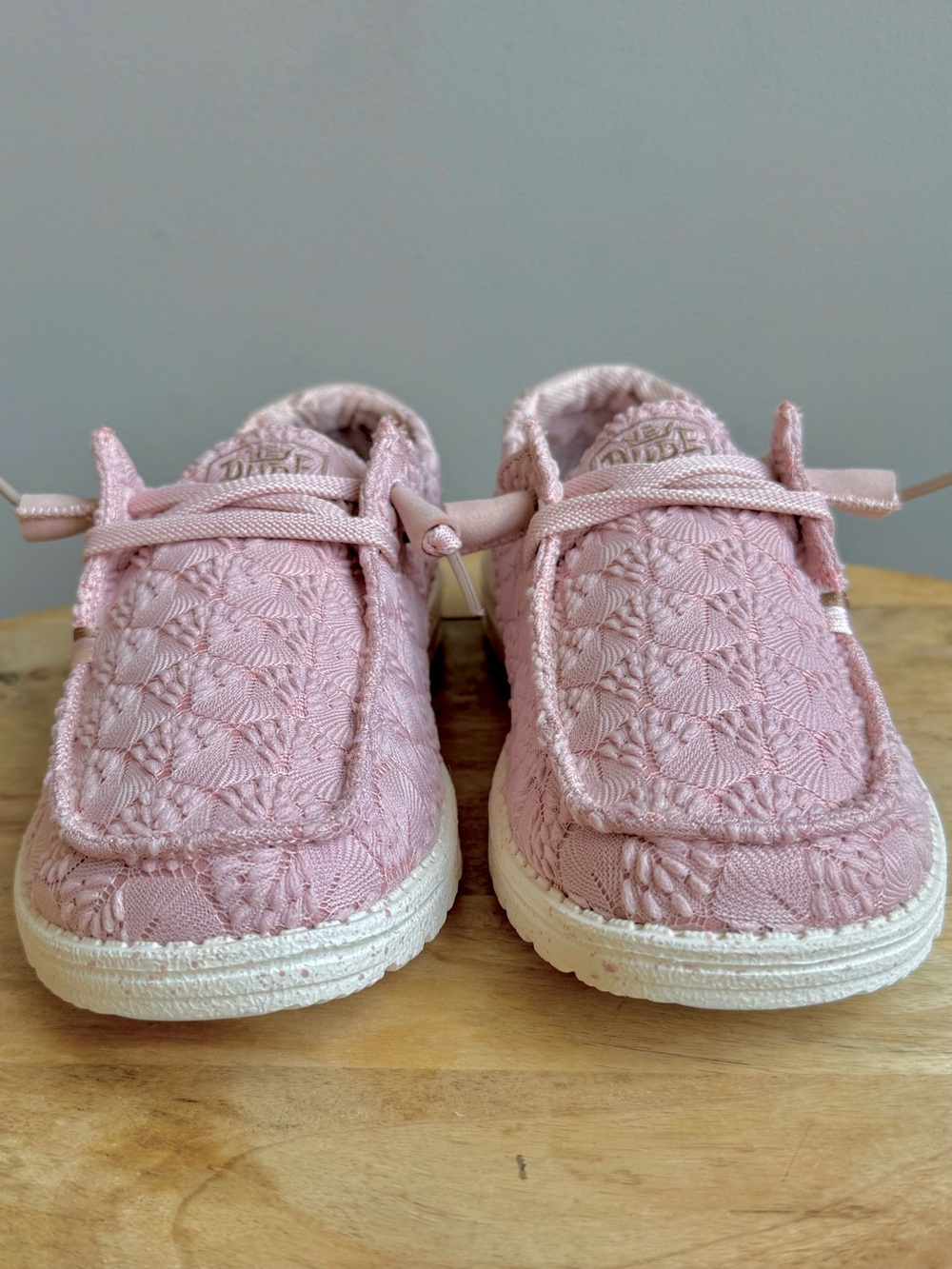 HEYDUDE Wendy Boho Stretch Fluer Quartz Pink Slip On Loafer Shoes Size 9 - Picture 4 of 11
